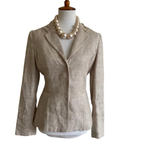 TAHARI PETITE Jackets & Blazers - TAHARI PETITE Women Casual Blazers Open Front Long Sleeve Jackets Beige …